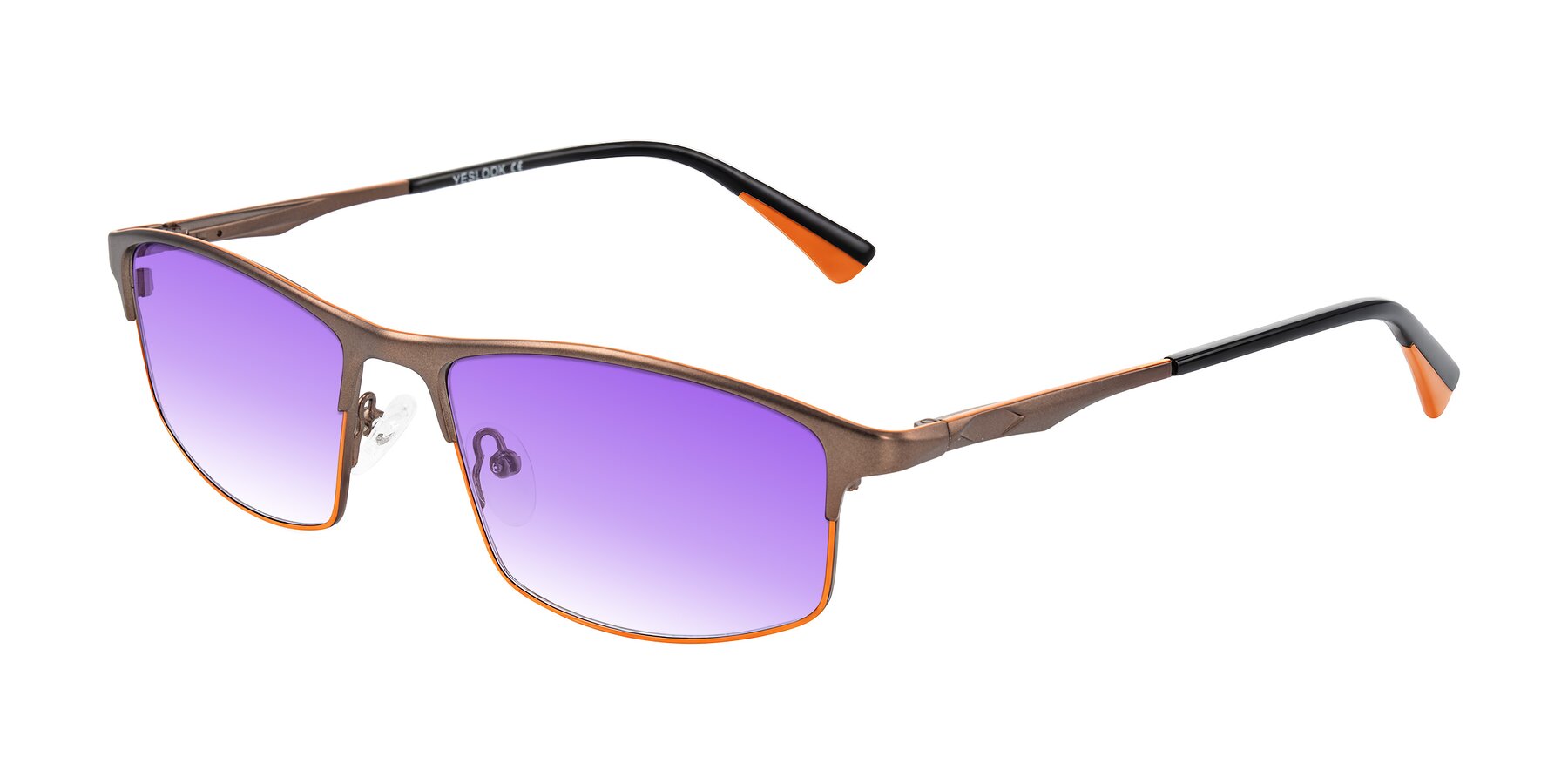 Angle of Monnow in Brown/Orange with Purple Gradient Lenses