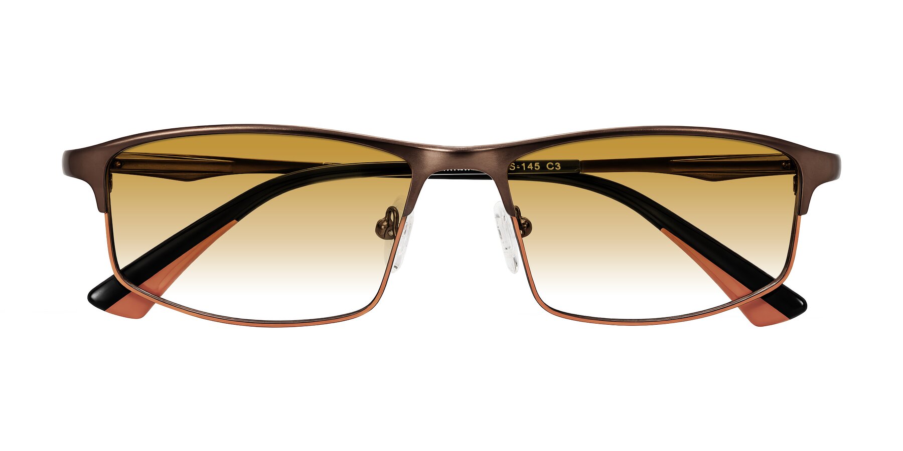 Folded Front of Monnow in Brown/Orange with Champagne Gradient Lenses