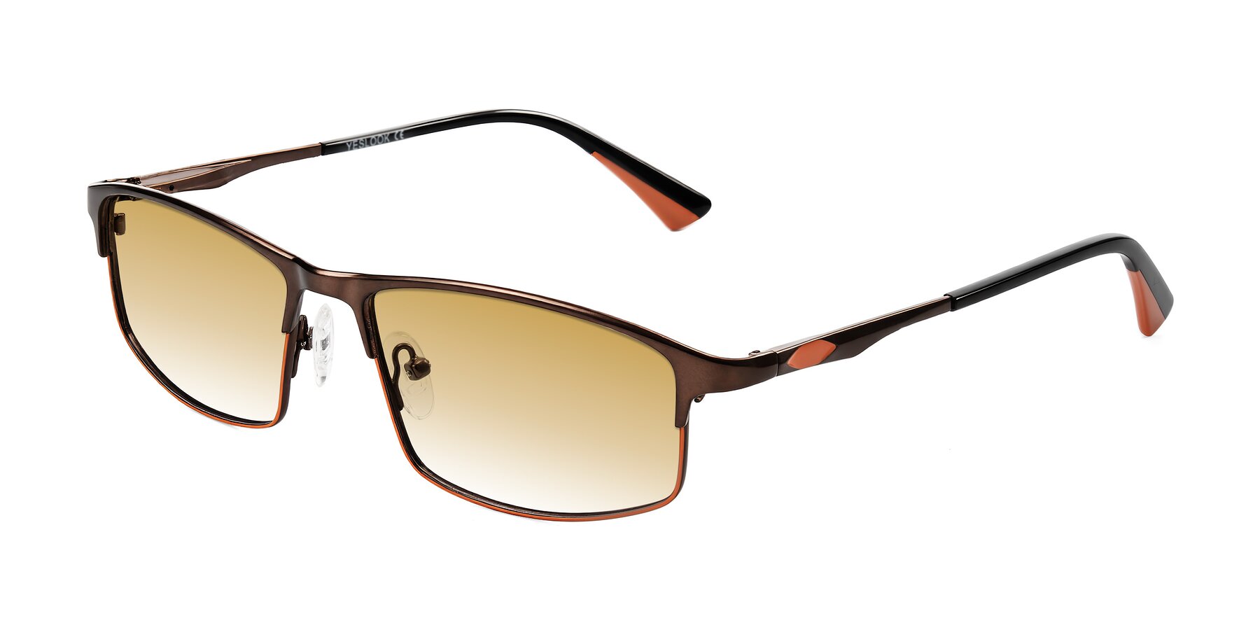 Angle of Monnow in Brown/Orange with Champagne Gradient Lenses