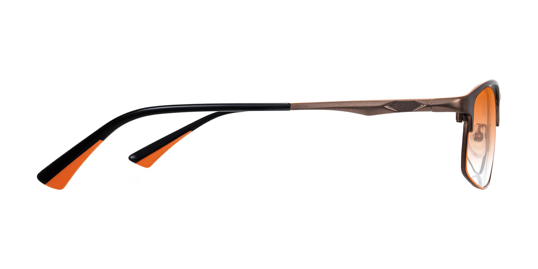Side of Monnow in Brown/Orange with Orange Gradient Lenses