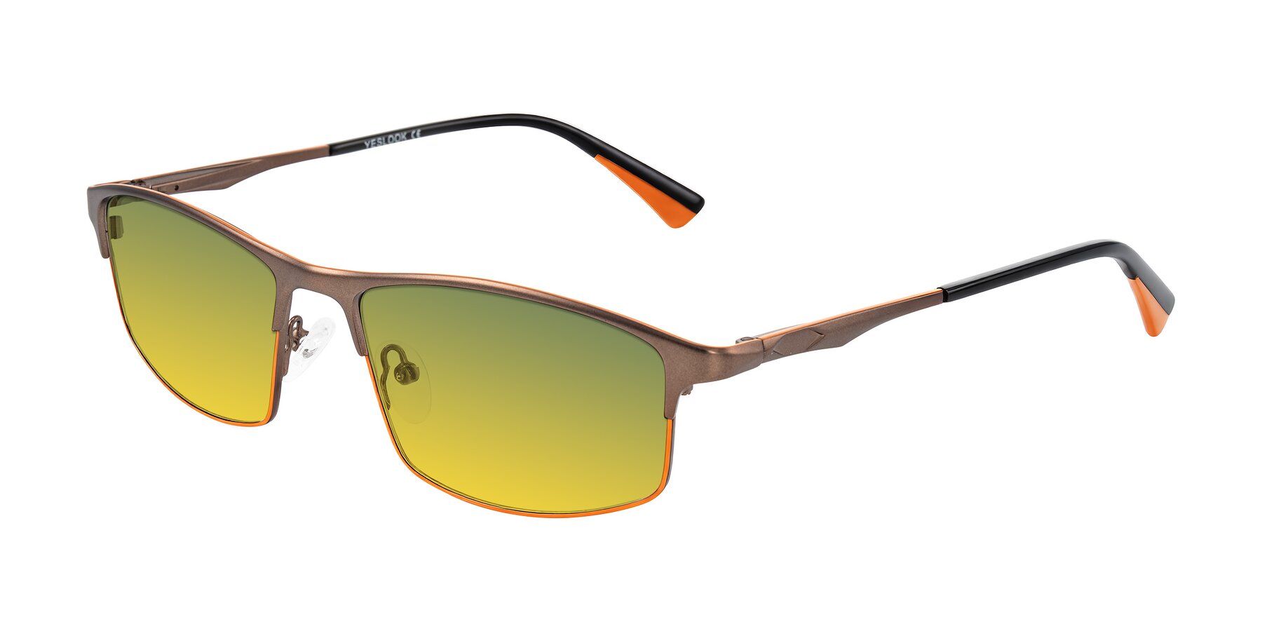 Angle of Monnow in Brown/Orange with Green / Yellow Gradient Lenses