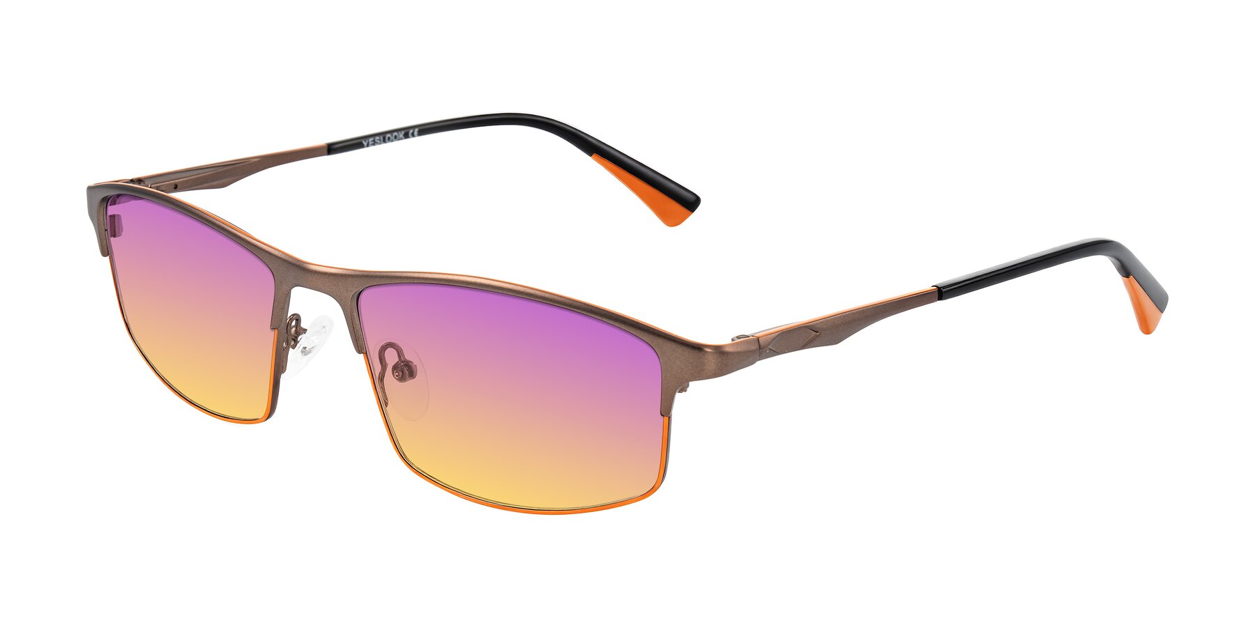 Angle of Monnow in Brown/Orange with Purple / Yellow Gradient Lenses