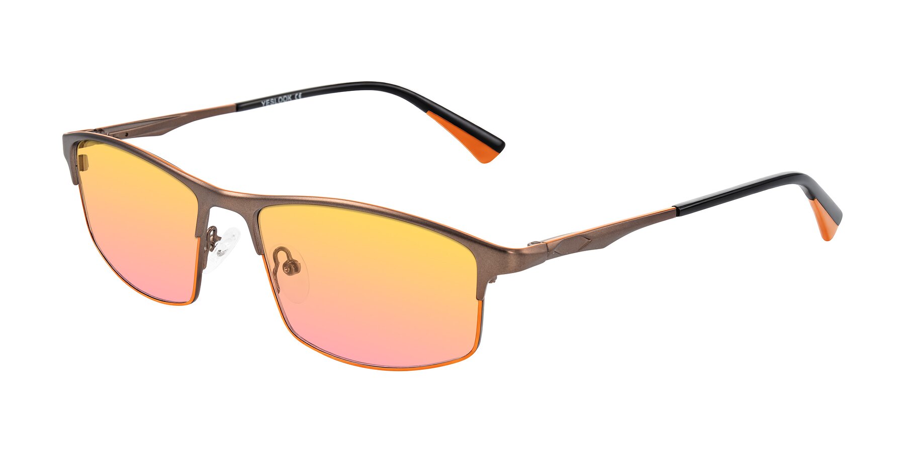 Angle of Monnow in Brown/Orange with Yellow / Pink Gradient Lenses