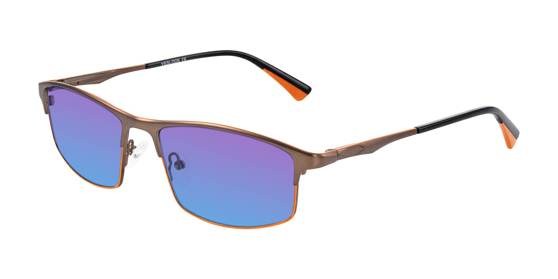 Angle of Monnow in Brown/Orange with Purple / Blue Gradient Lenses