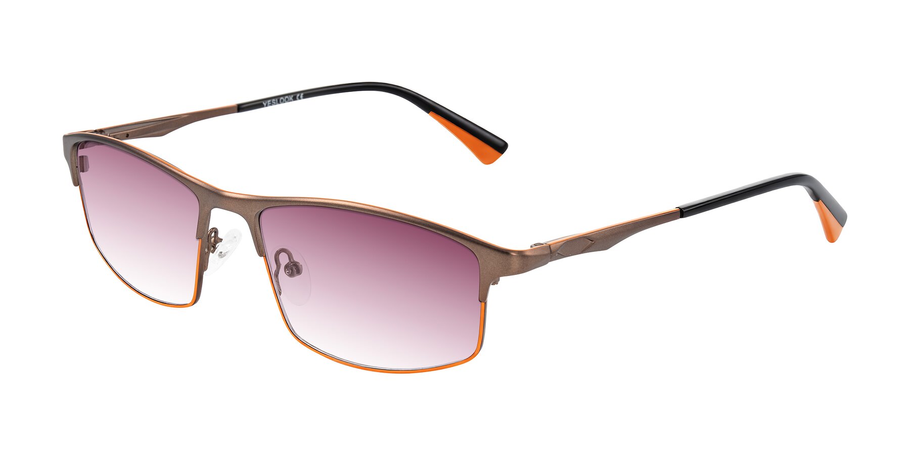 Angle of Monnow in Brown/Orange with Wine Gradient Lenses