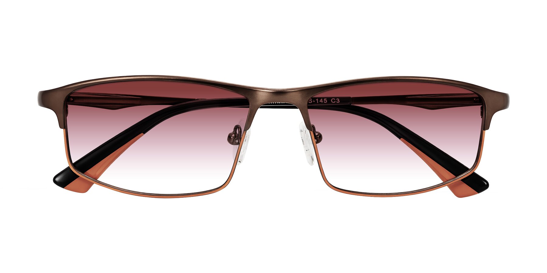 Folded Front of Monnow in Brown/Orange with Garnet Gradient Lenses