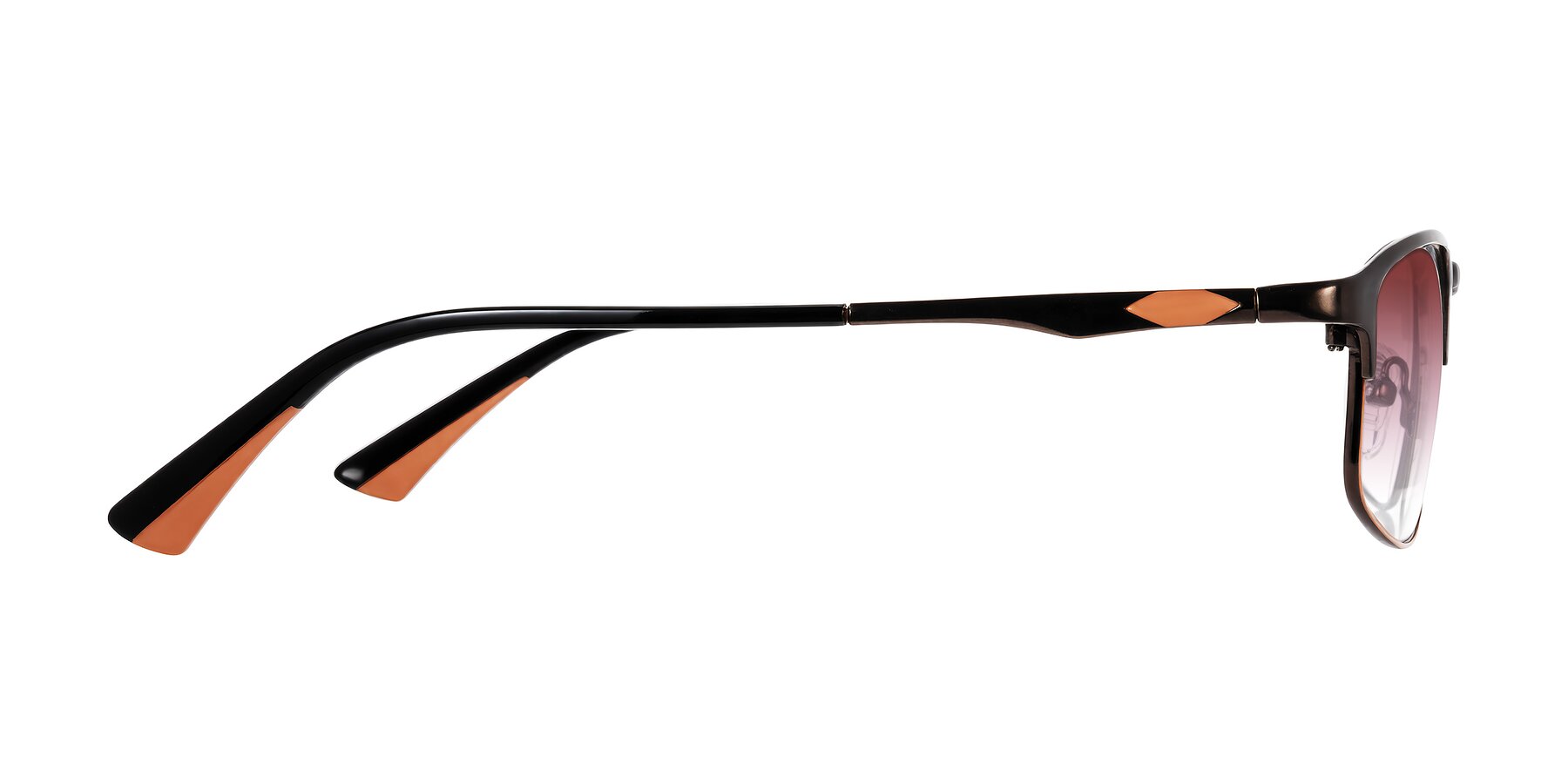 Side of Monnow in Brown/Orange with Garnet Gradient Lenses