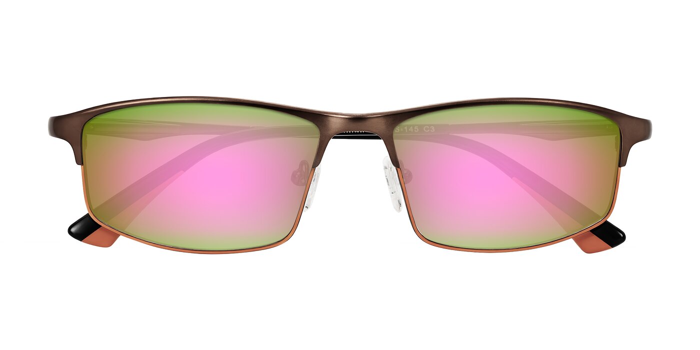 Monnow - Brown/Orange Flash Mirrored Sunglasses