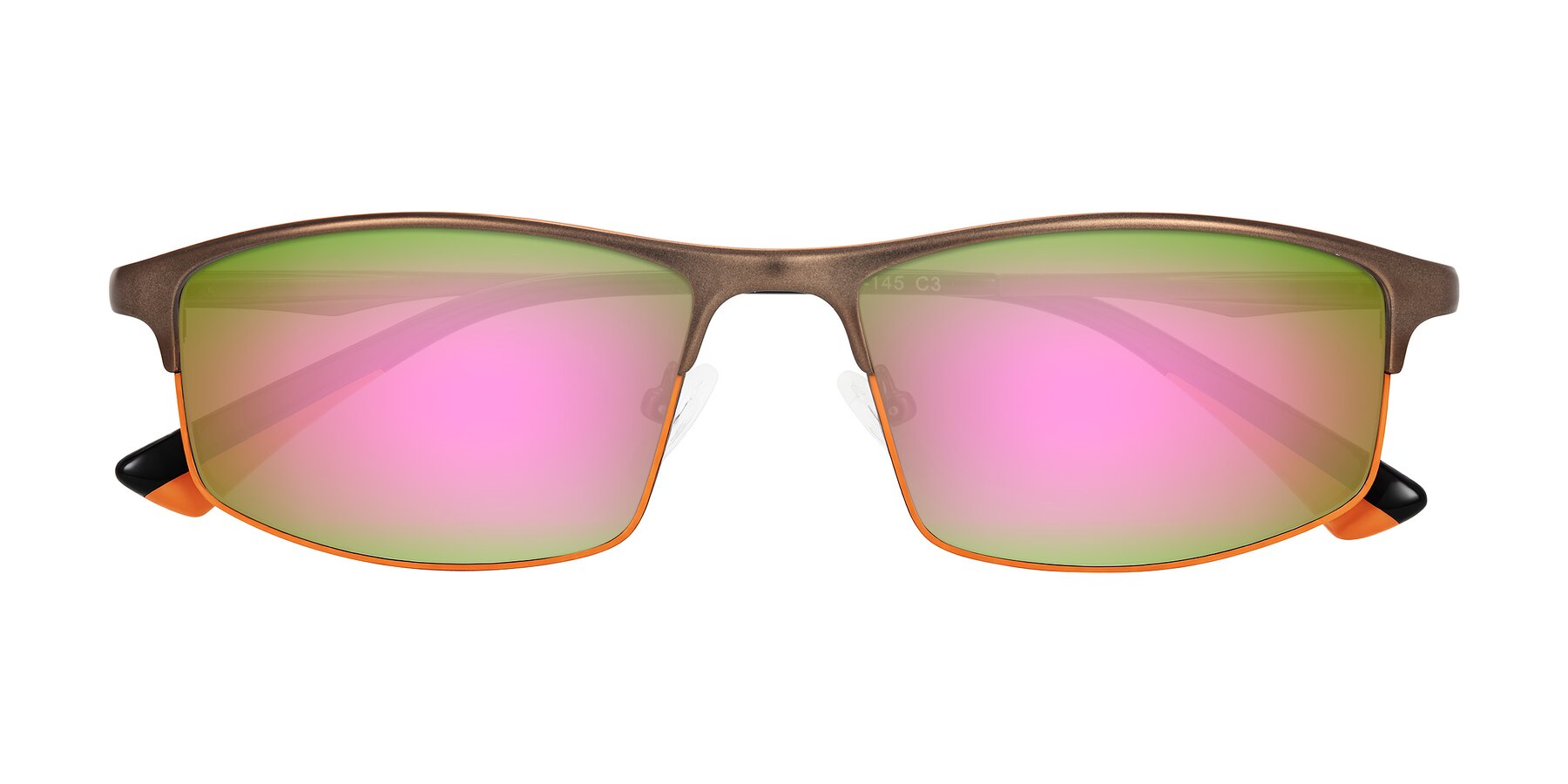 Folded Front of Monnow in Brown/Orange with Pink Mirrored Lenses