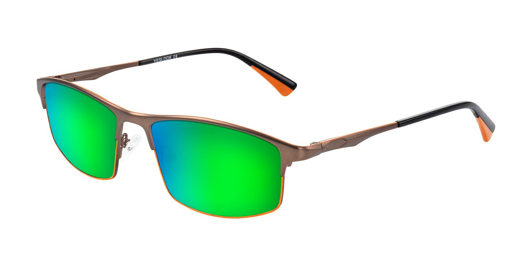 Angle of Monnow in Brown/Orange with Green Mirrored Lenses