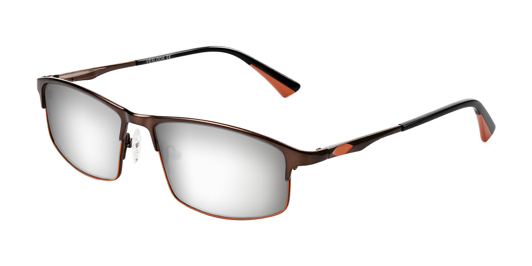 Angle of Monnow in Brown/Orange with Silver Mirrored Lenses