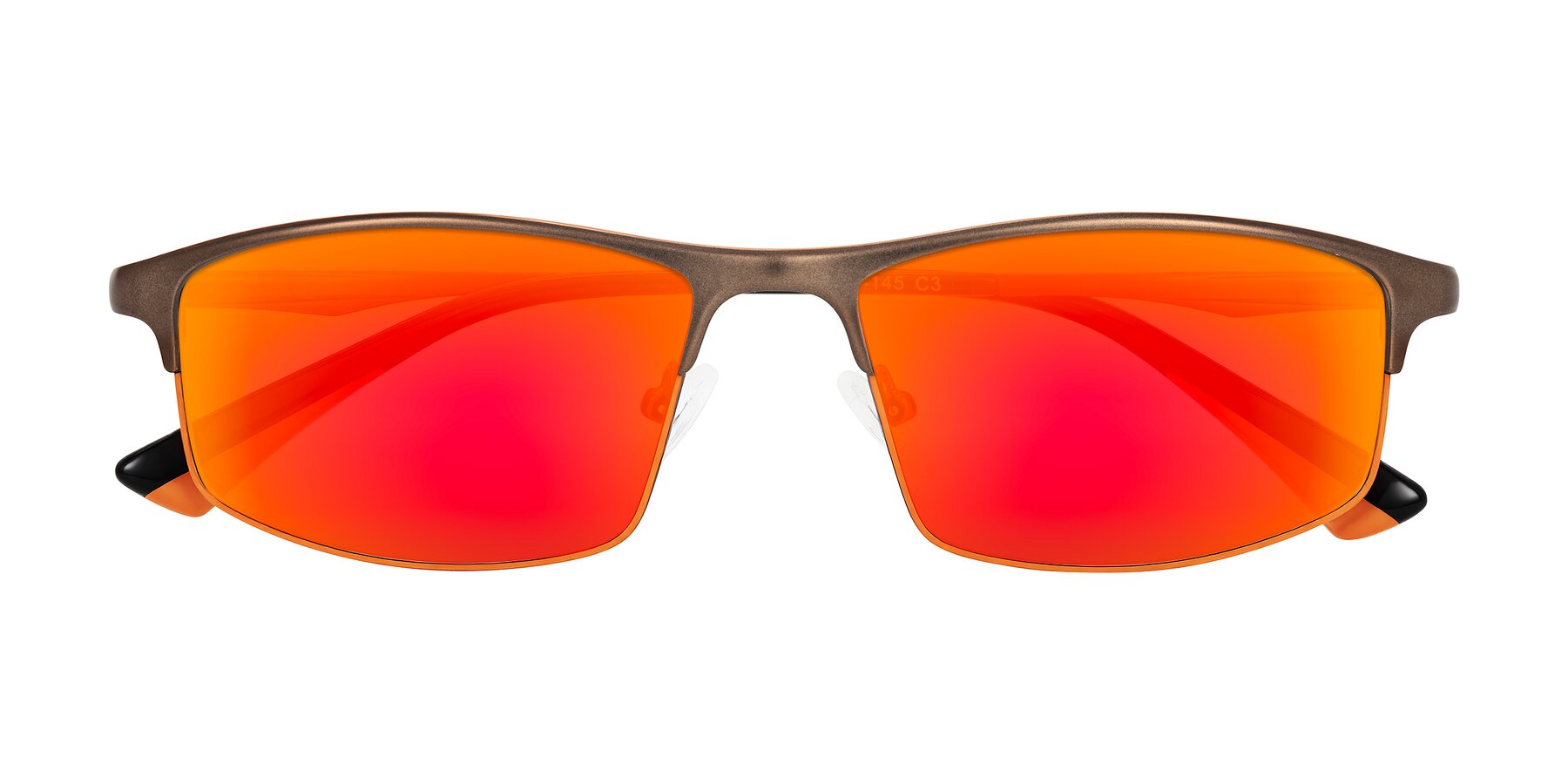 Folded Front of Monnow in Brown/Orange with Red Gold Mirrored Lenses