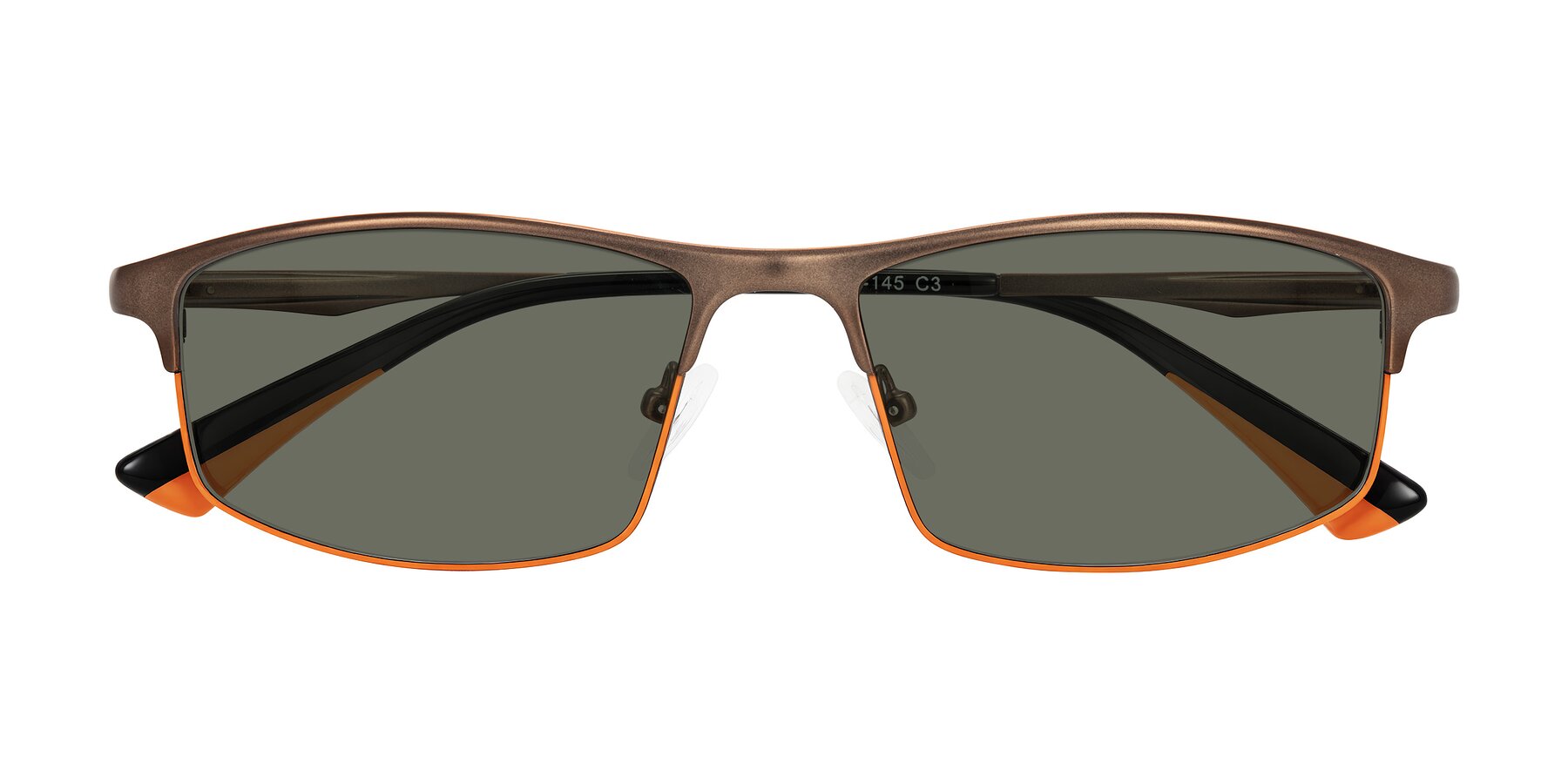 Folded Front of Monnow in Brown/Orange with Gray Polarized Lenses