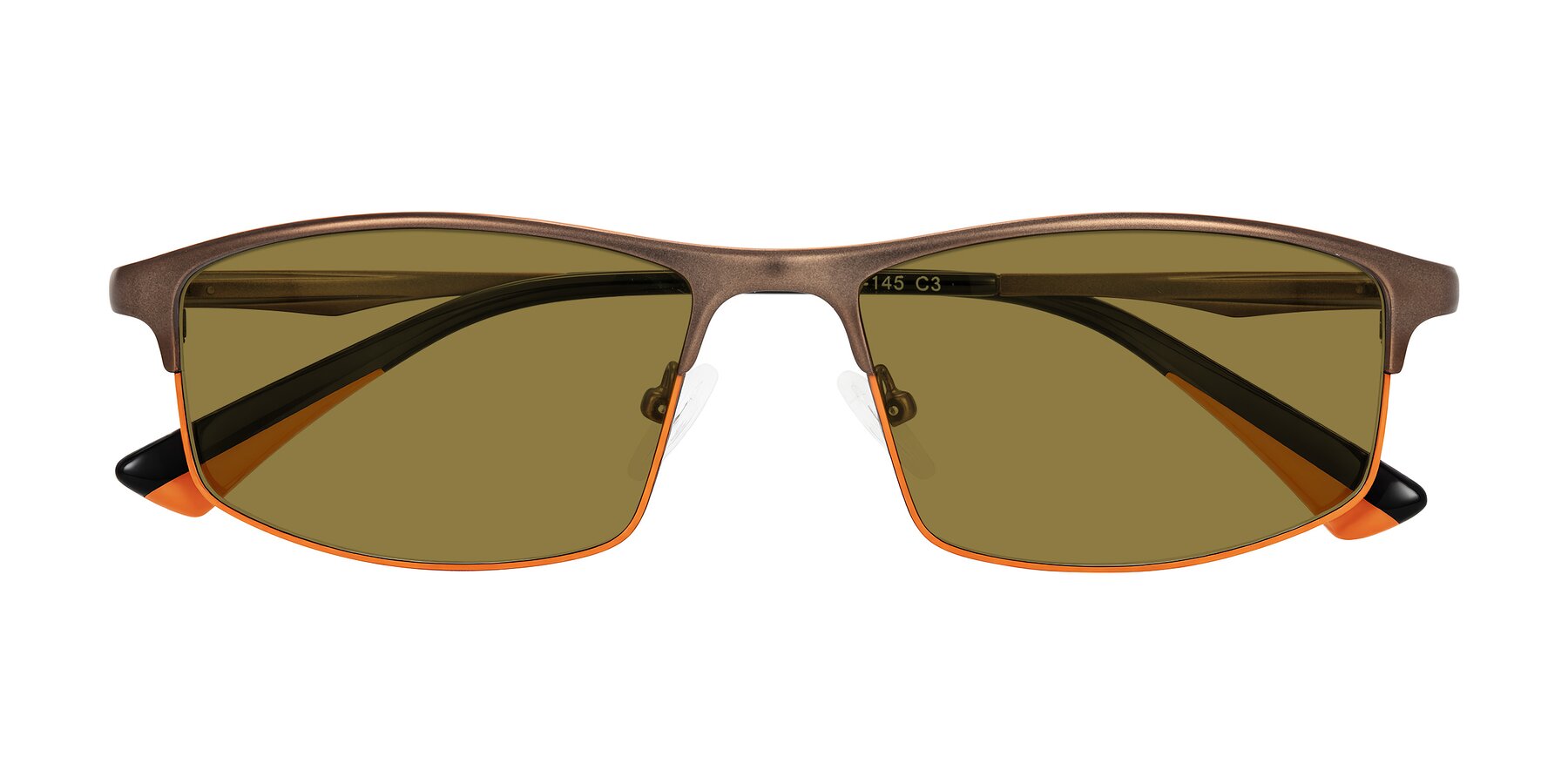 Folded Front of Monnow in Brown/Orange with Brown Polarized Lenses