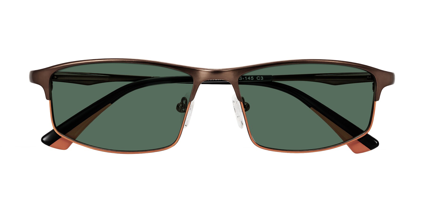 Folded Front of Monnow in Brown/Orange with Green Polarized Lenses