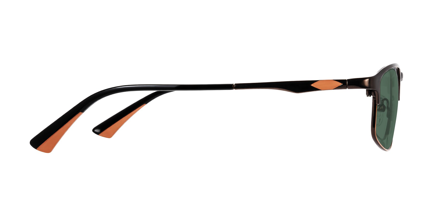 Side of Monnow in Brown/Orange with Green Polarized Lenses