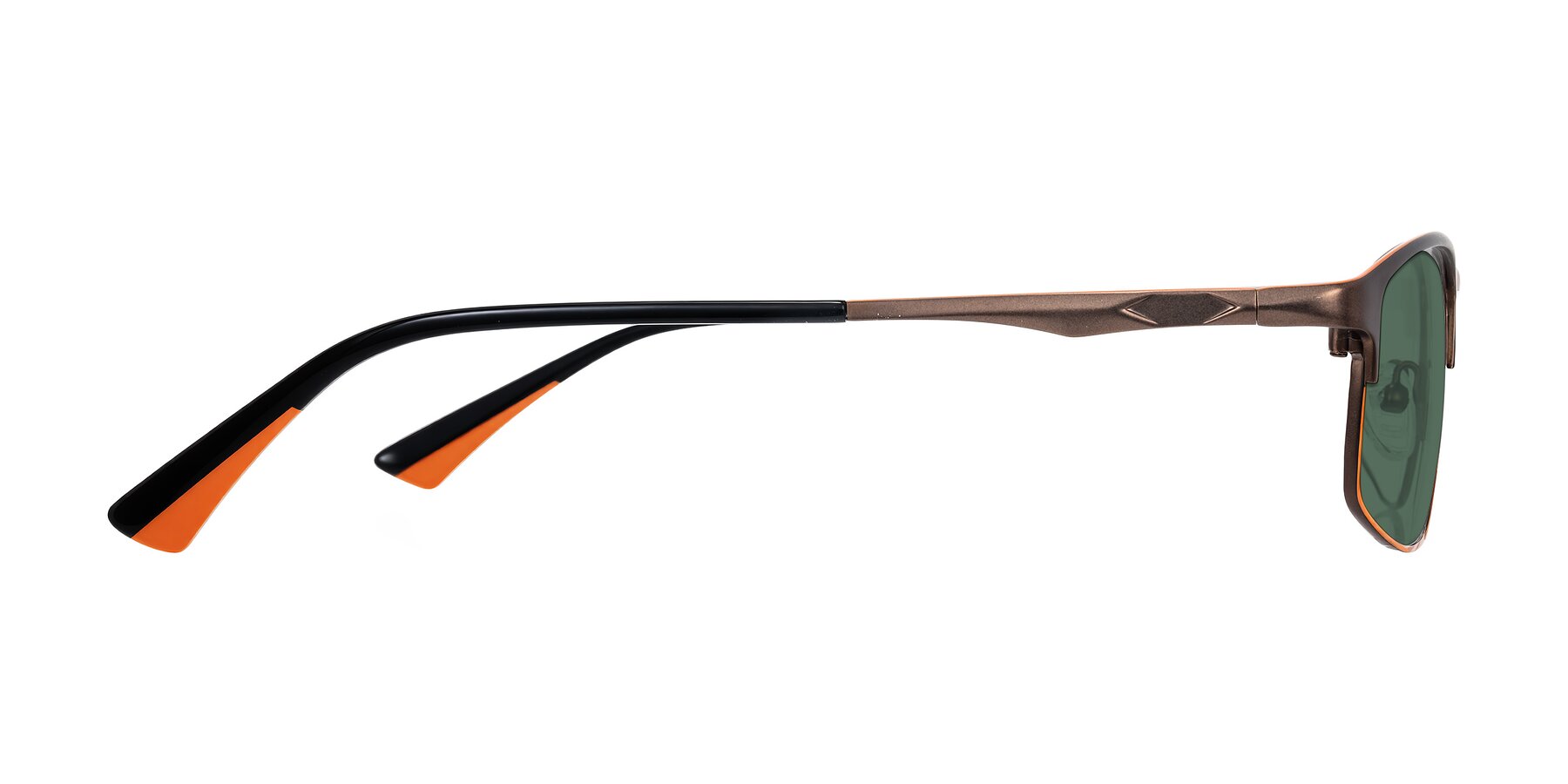 Side of Monnow in Brown/Orange with Green Polarized Lenses
