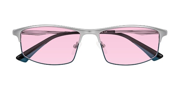 Front of Monnow in Silver/Peacock Blue