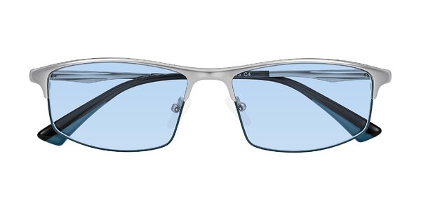 Front of Monnow in Silver/Peacock Blue