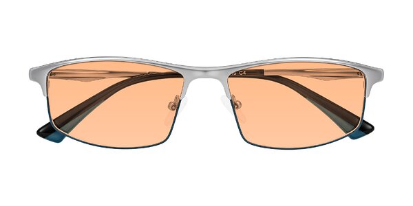 Front of Monnow in Silver/Peacock Blue