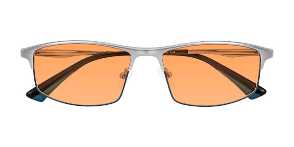 Front of Monnow in Silver/Peacock Blue