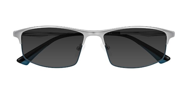 Front of Monnow in Silver/Peacock Blue