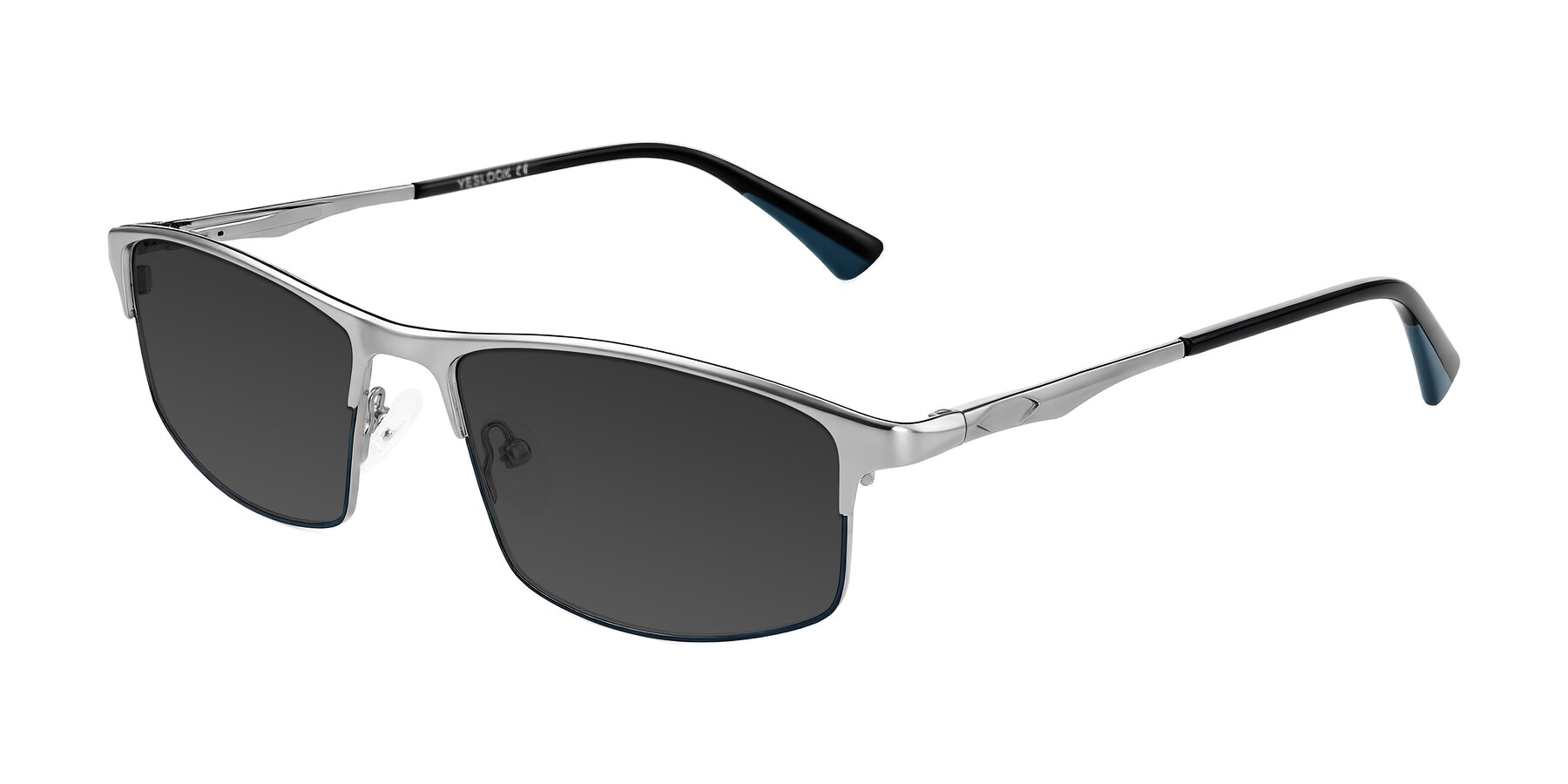 Angle of Monnow in Silver/Peacock Blue with Gray Tinted Lenses
