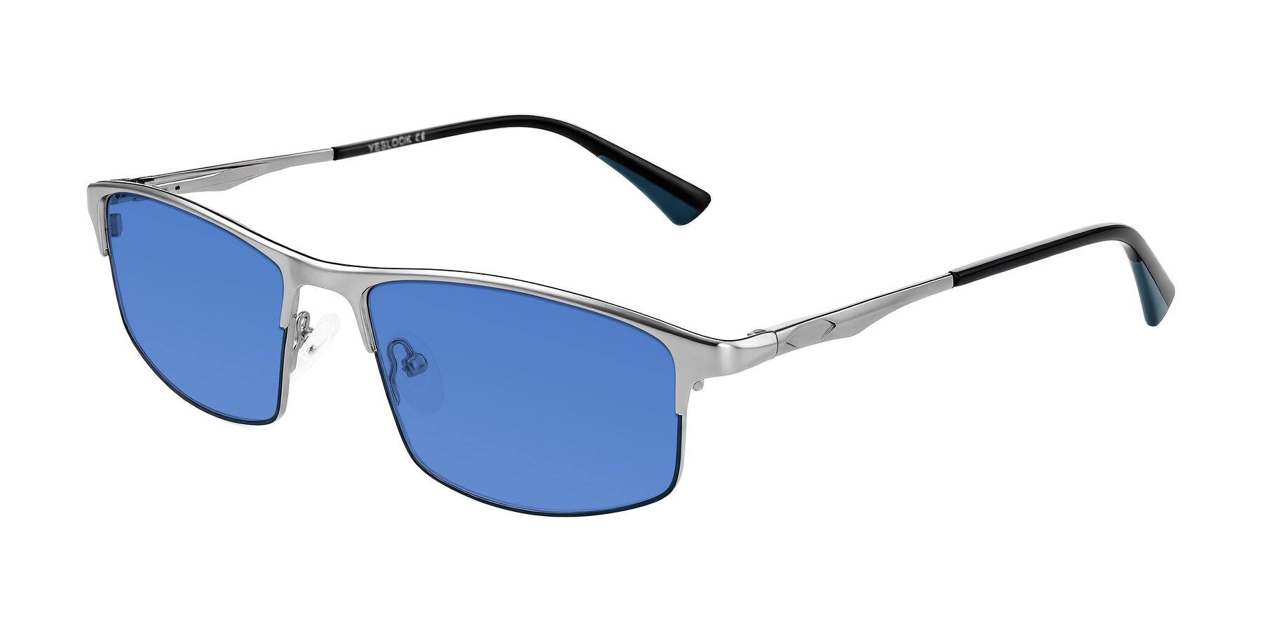 Angle of Monnow in Silver/Peacock Blue with Blue Tinted Lenses