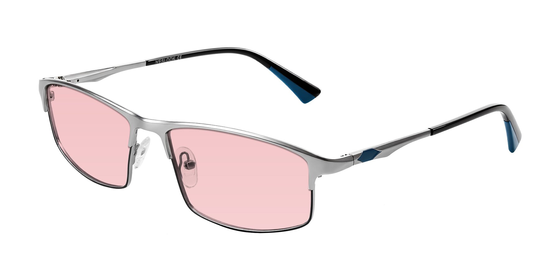 Angle of Monnow in Silver/Peacock Blue with Light Garnet Tinted Lenses