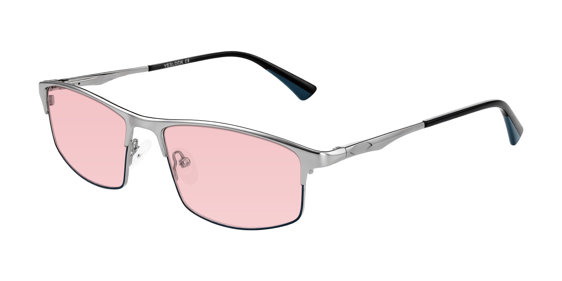 Angle of Monnow in Silver/Peacock Blue with Light Garnet Tinted Lenses