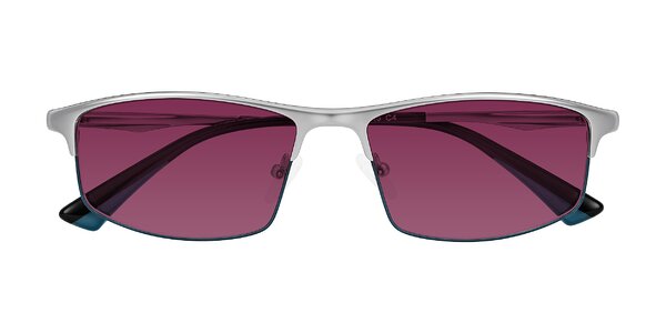 Front of Monnow in Silver/Peacock Blue