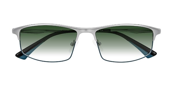 Front of Monnow in Silver/Peacock Blue