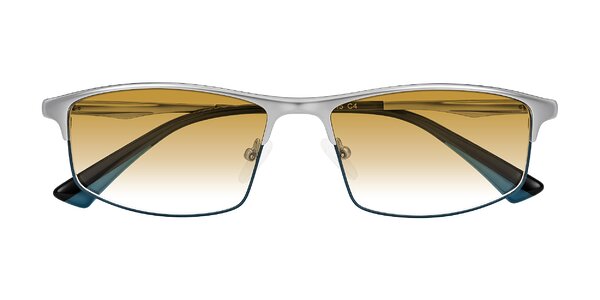 Front of Monnow in Silver/Peacock Blue