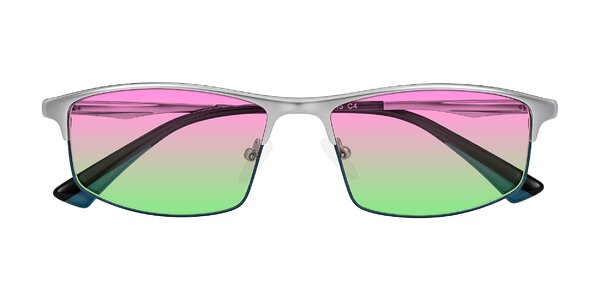 Front of Monnow in Silver/Peacock Blue