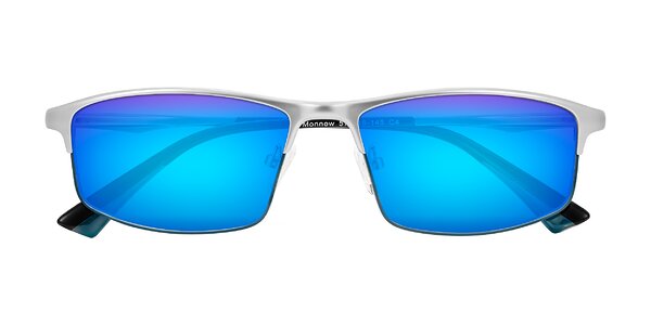 Front of Monnow in Silver/Peacock Blue