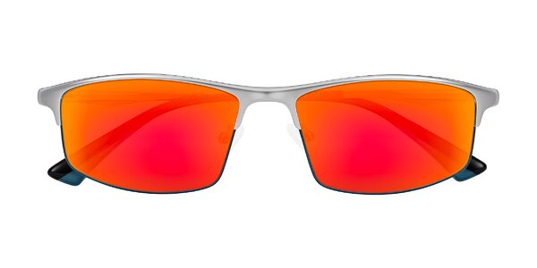 Front of Monnow in Silver/Peacock Blue