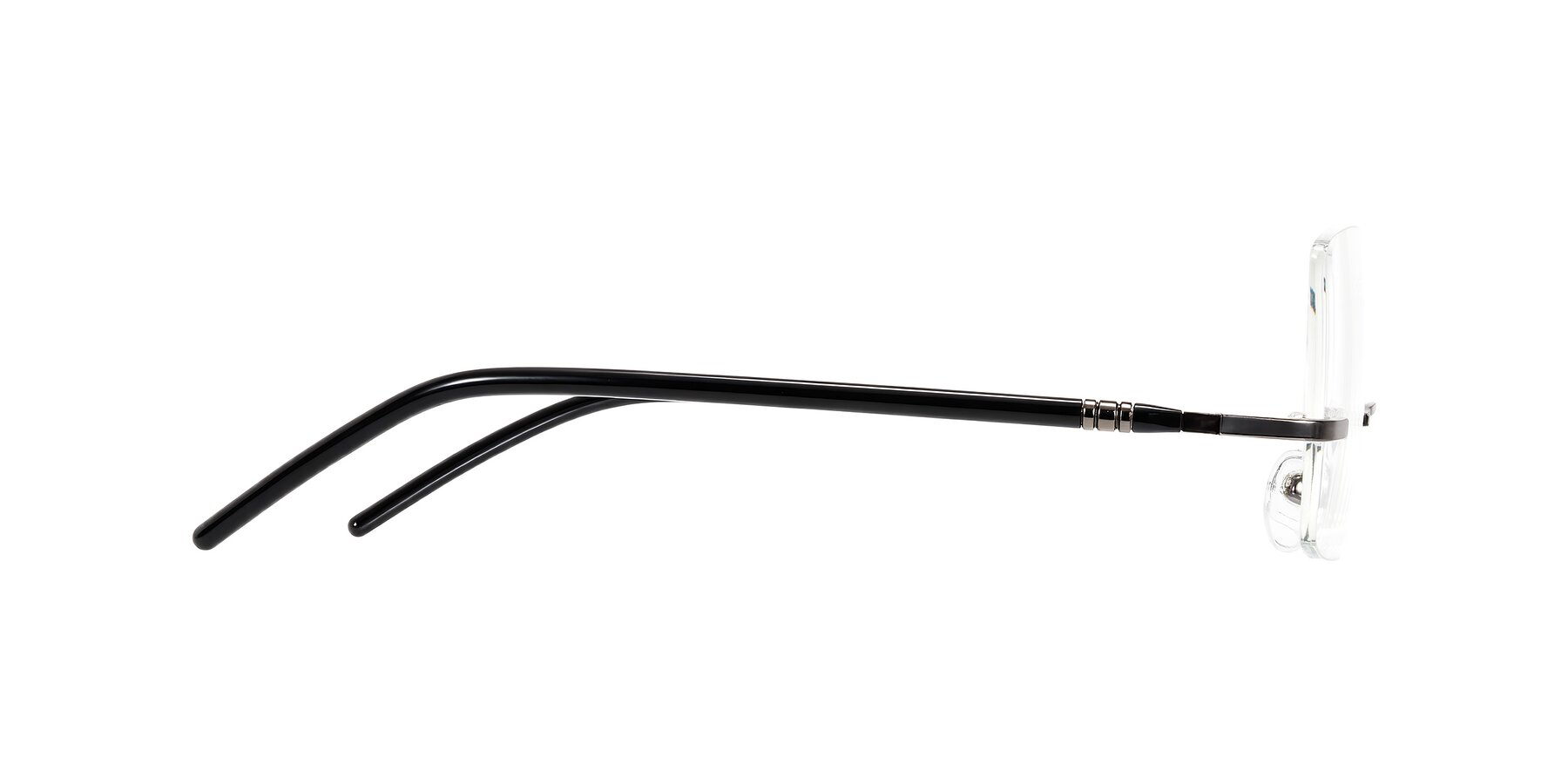Side of Ventura in Gunmetal/Black with Clear Reading Eyeglass Lenses