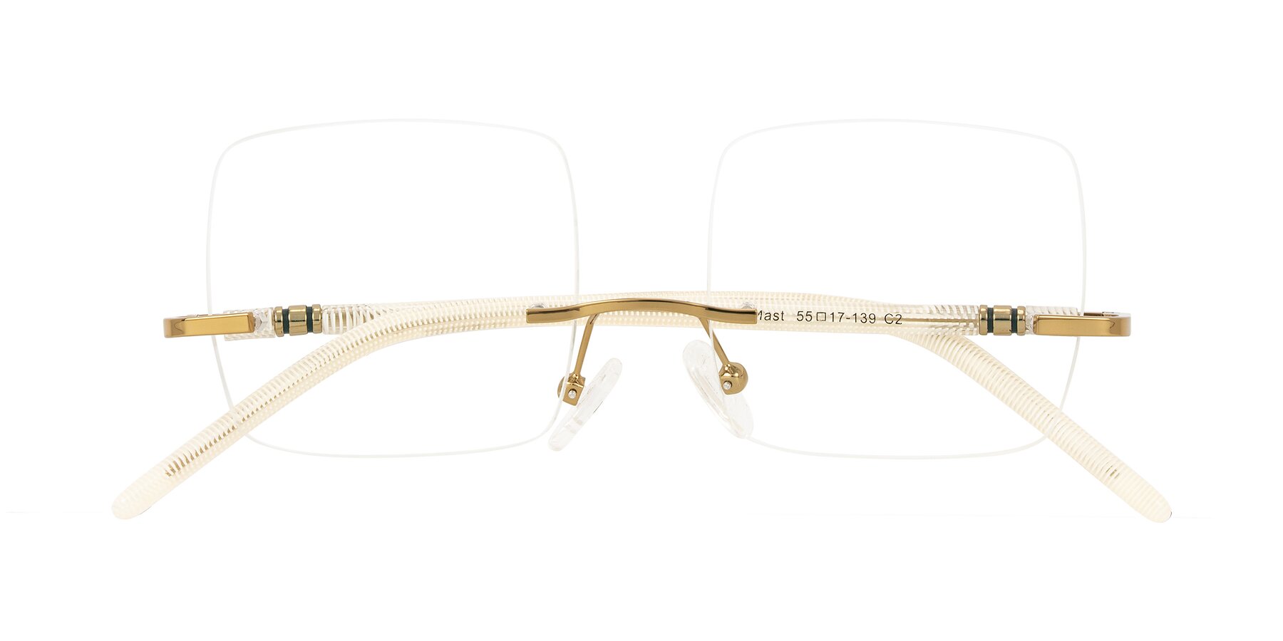 Folded Front of Ventura in Bronze/Ivory with Clear Blue Light Blocking Lenses