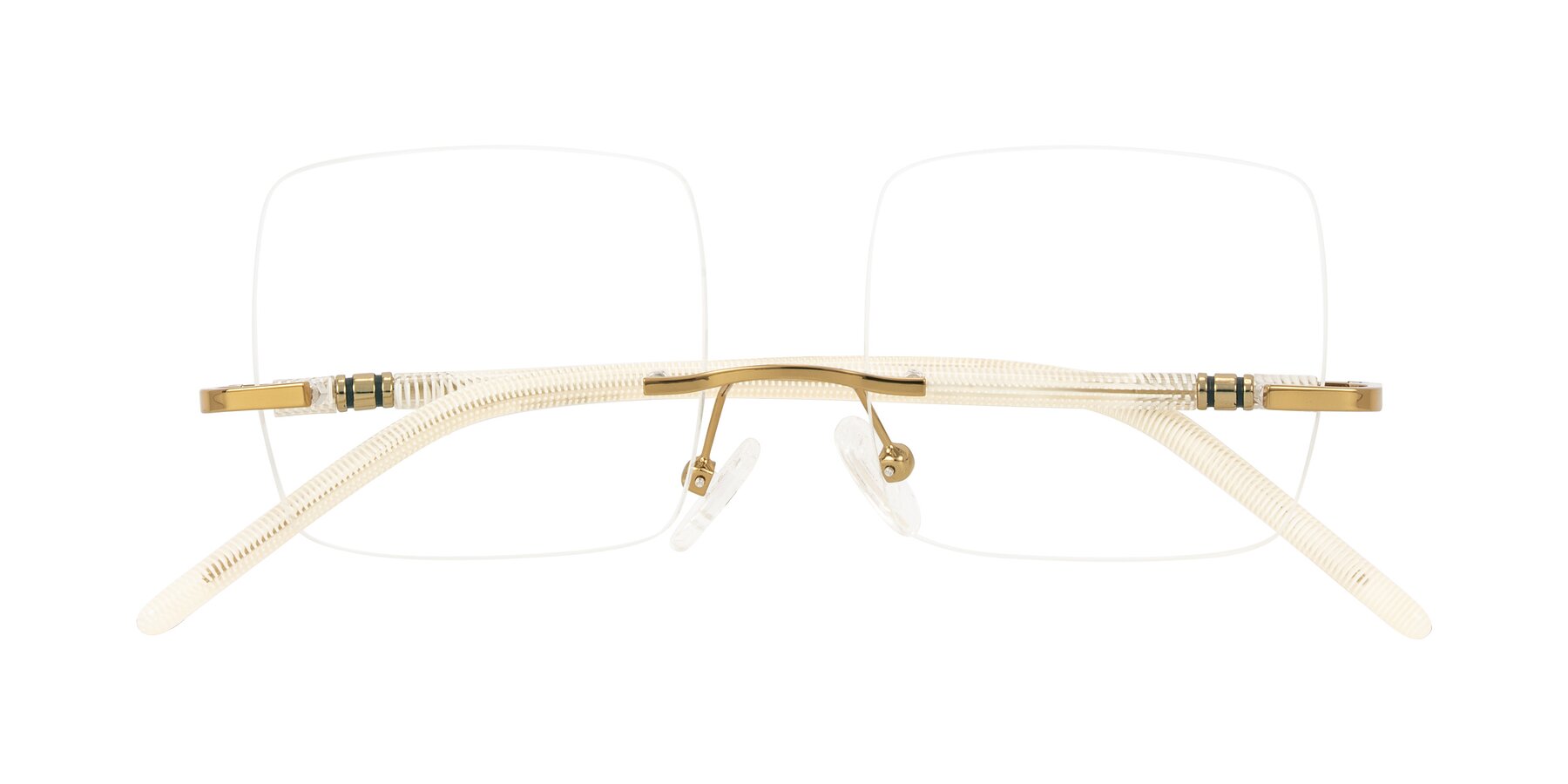 Folded Front of Ventura in Bronze/Ivory with Clear Blue Light Blocking Lenses