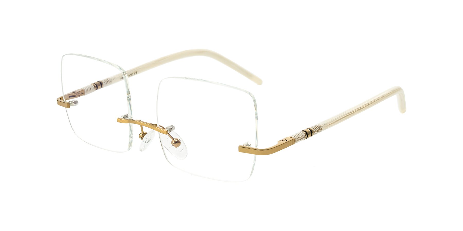 Angle of Ventura in Bronze/Ivory with Clear Blue Light Blocking Lenses