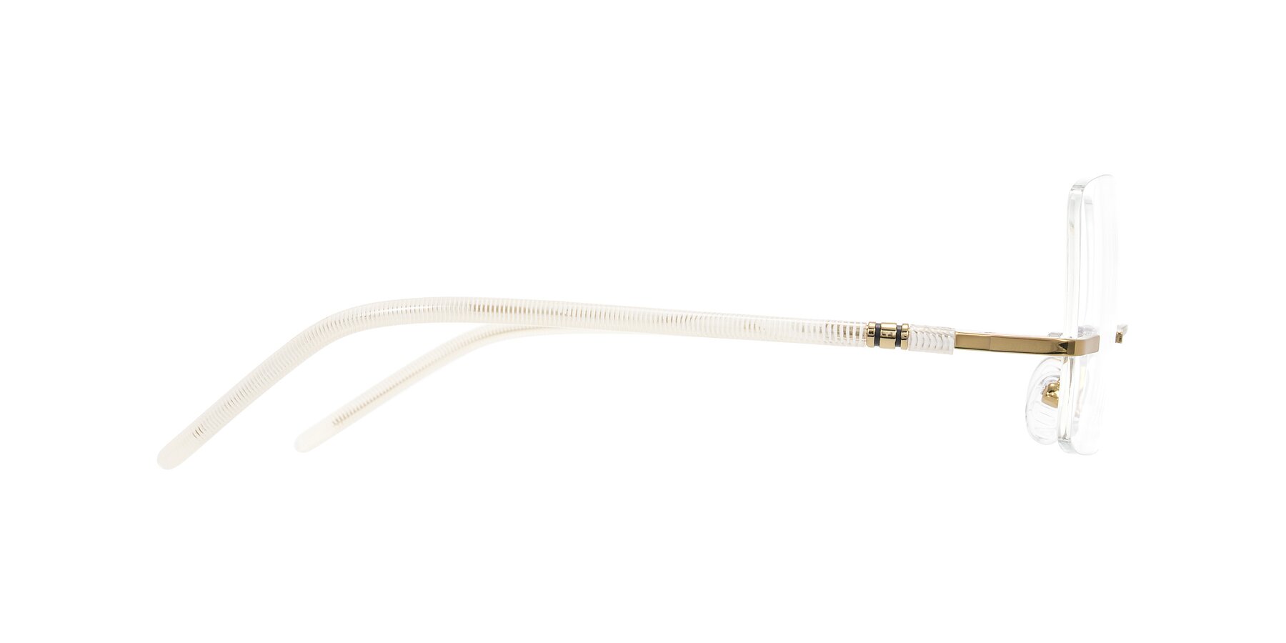 Side of Ventura in Bronze/Ivory with Clear Blue Light Blocking Lenses