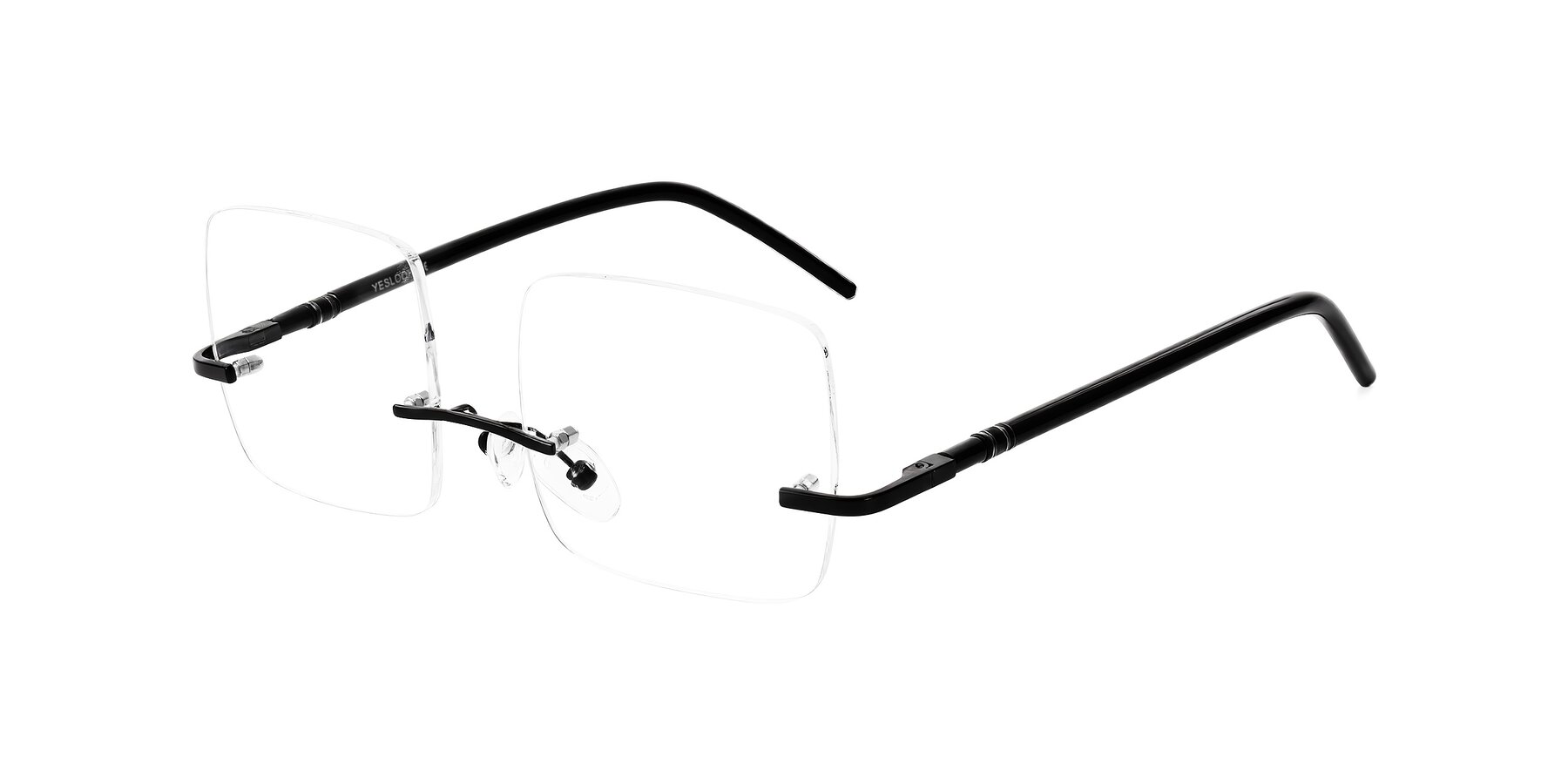 Angle of Ventura in Matte Black/Black with Clear Eyeglass Lenses