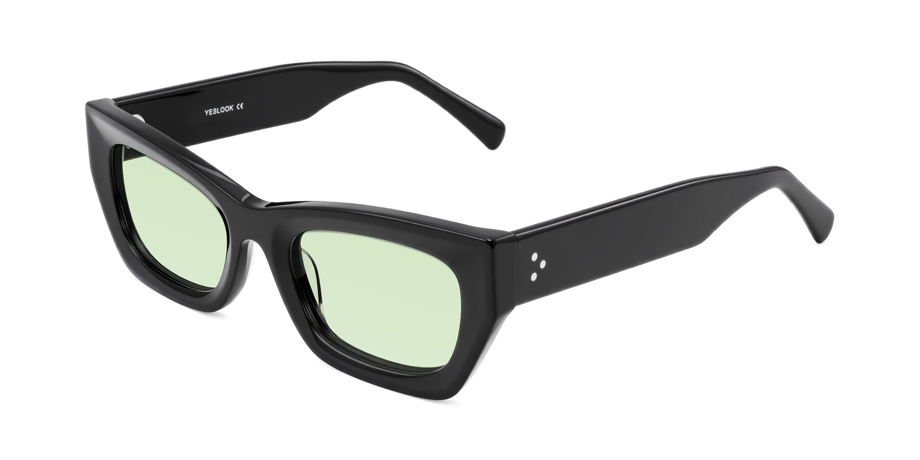 Angle of Rex in Black with Light Green Tinted Lenses