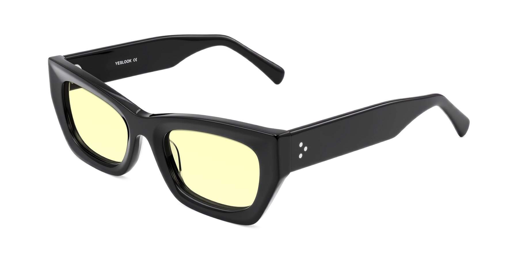 Angle of Rex in Black with Light Yellow Tinted Lenses
