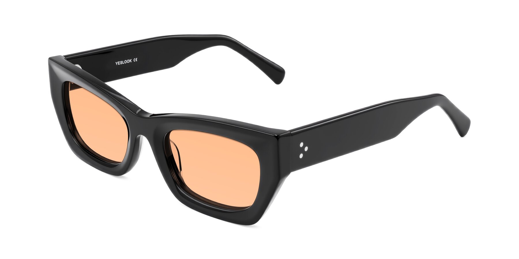 Angle of Rex in Black with Light Orange Tinted Lenses