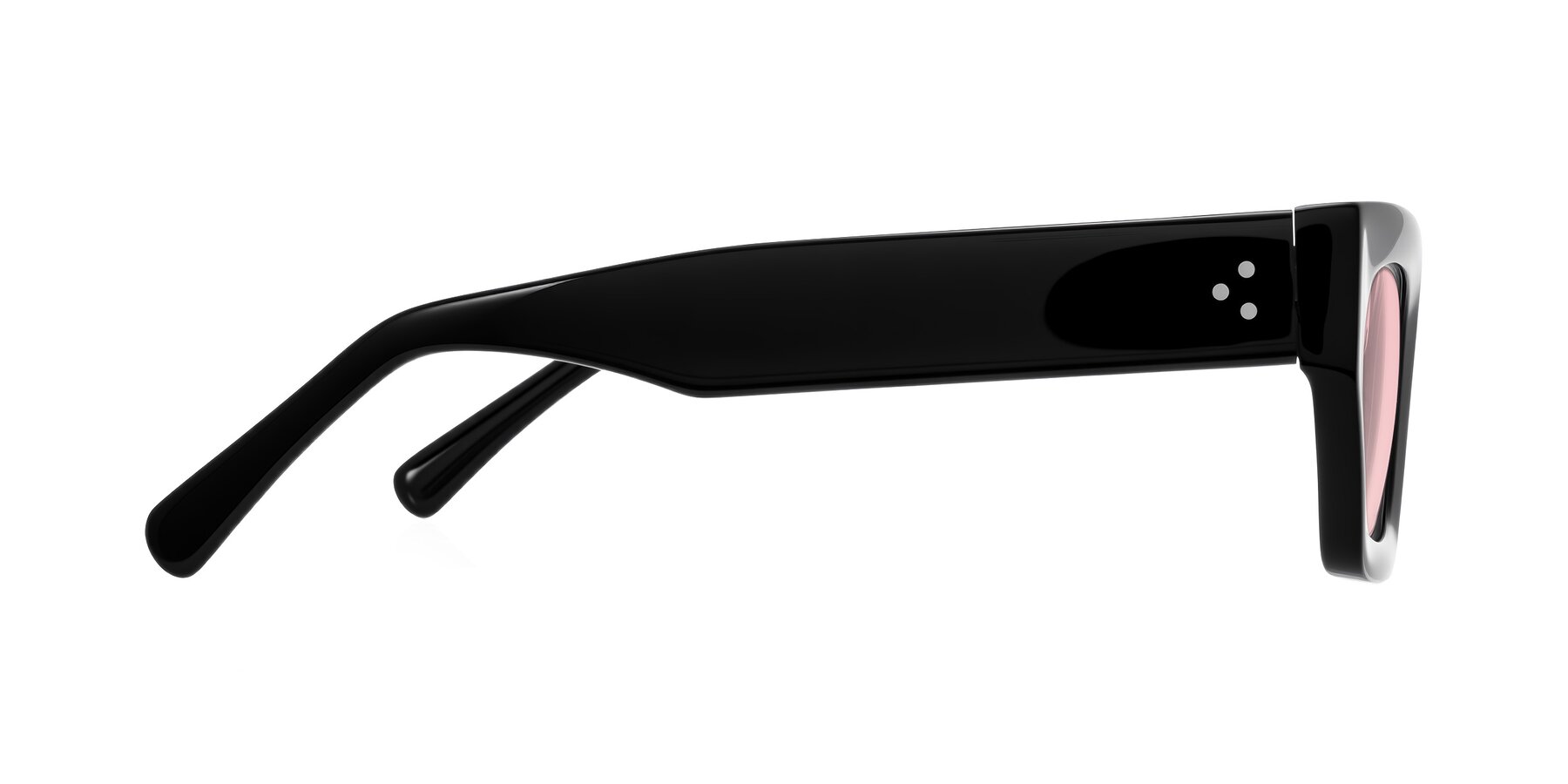 Side of Rex in Black with Light Garnet Tinted Lenses