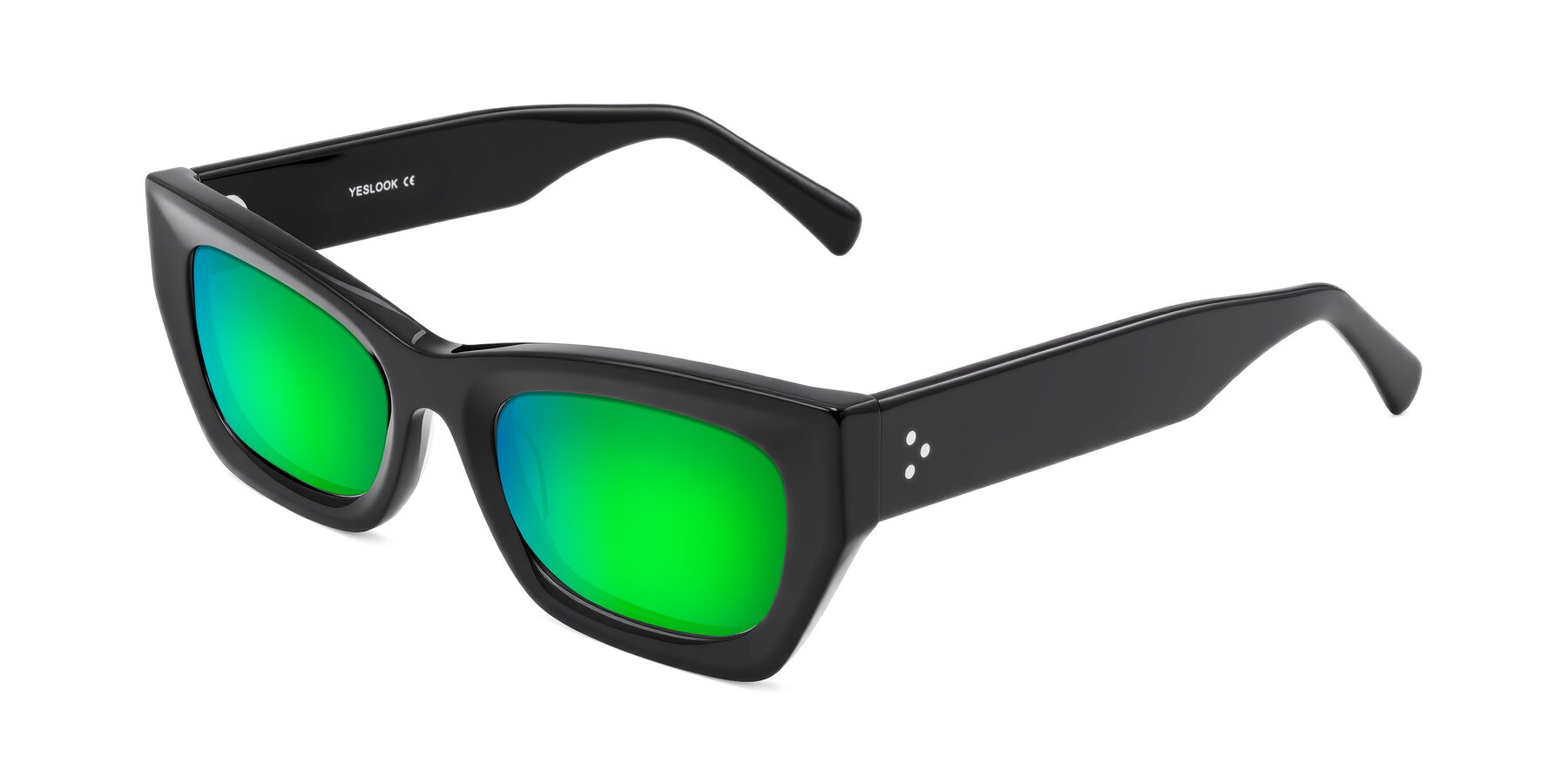 Angle of Rex in Black with Green Mirrored Lenses