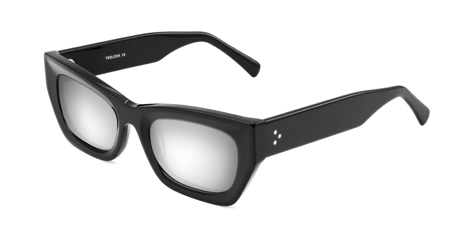 Angle of Rex in Black with Silver Mirrored Lenses