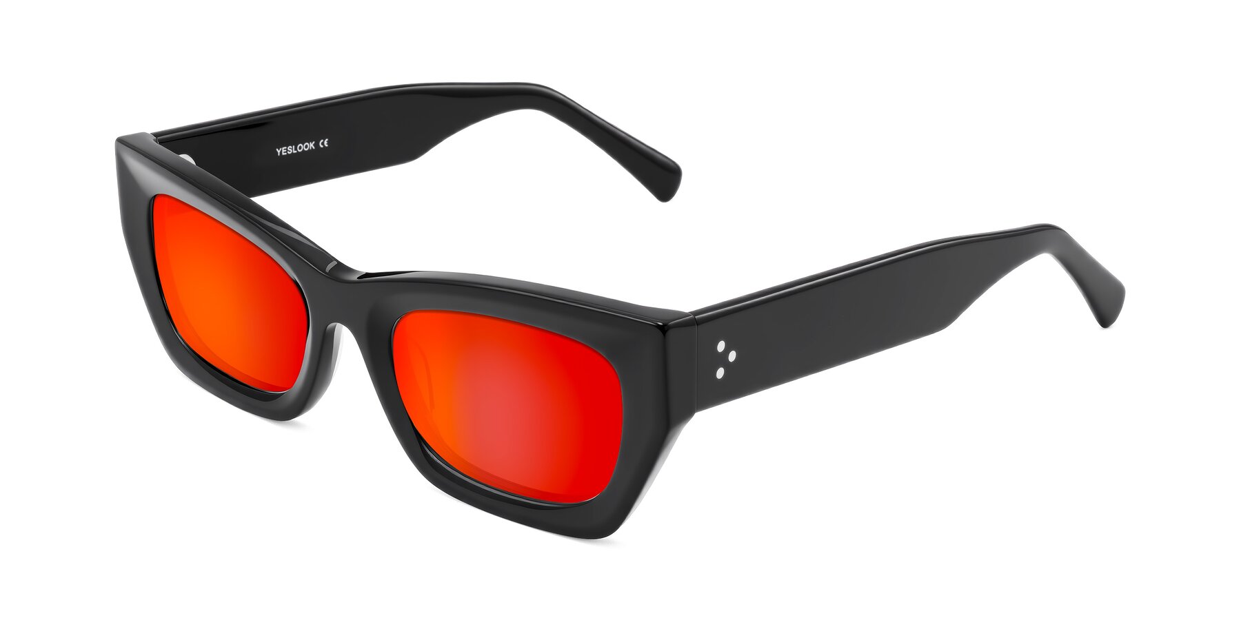 Angle of Rex in Black with Red Gold Mirrored Lenses