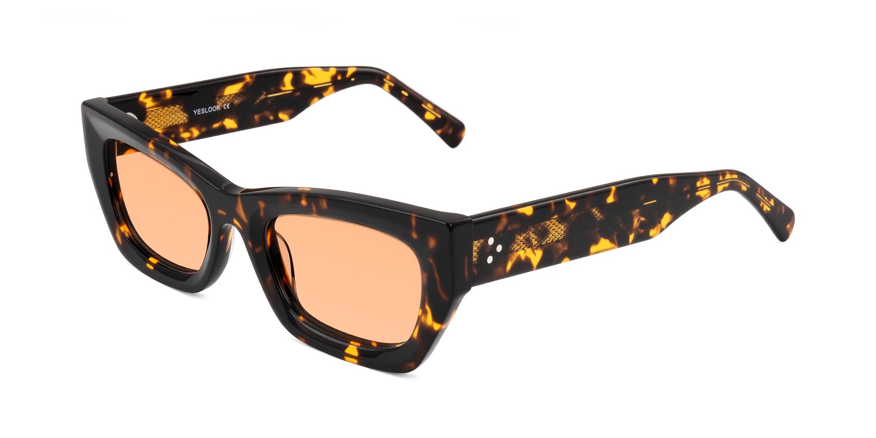 Angle of Rex in Tortoise with Light Orange Tinted Lenses